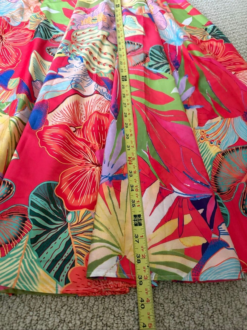 Christian Siriano Tropical Floral Maxi Skirt Small Pink Elastic Waist NWT - Picture 10 of 11